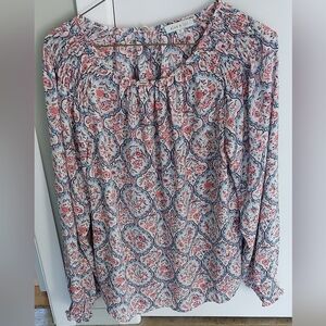 Romantic Floral Blouse Pink Blue Alex & Lili